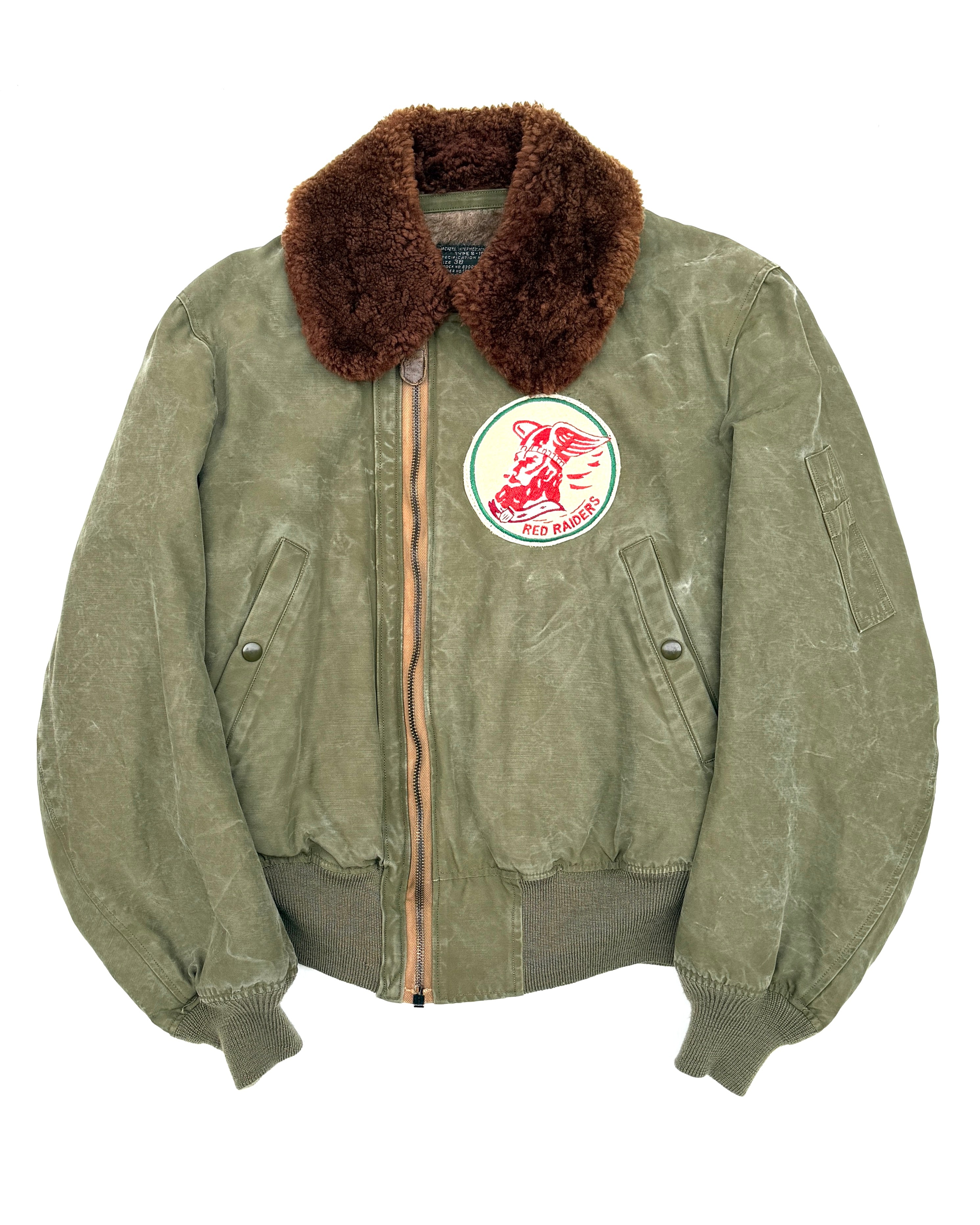 WW2 U.S Army Air Force B-15 Flight Jacket Red Raiders Patched