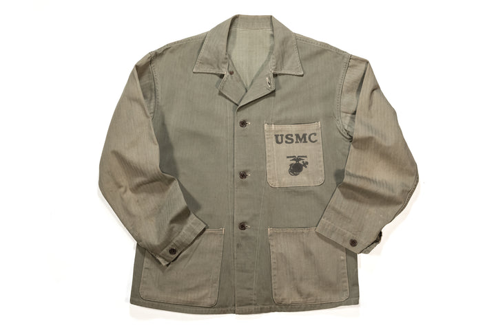 WW2 USMC P-1941 HBT Jacket Named.