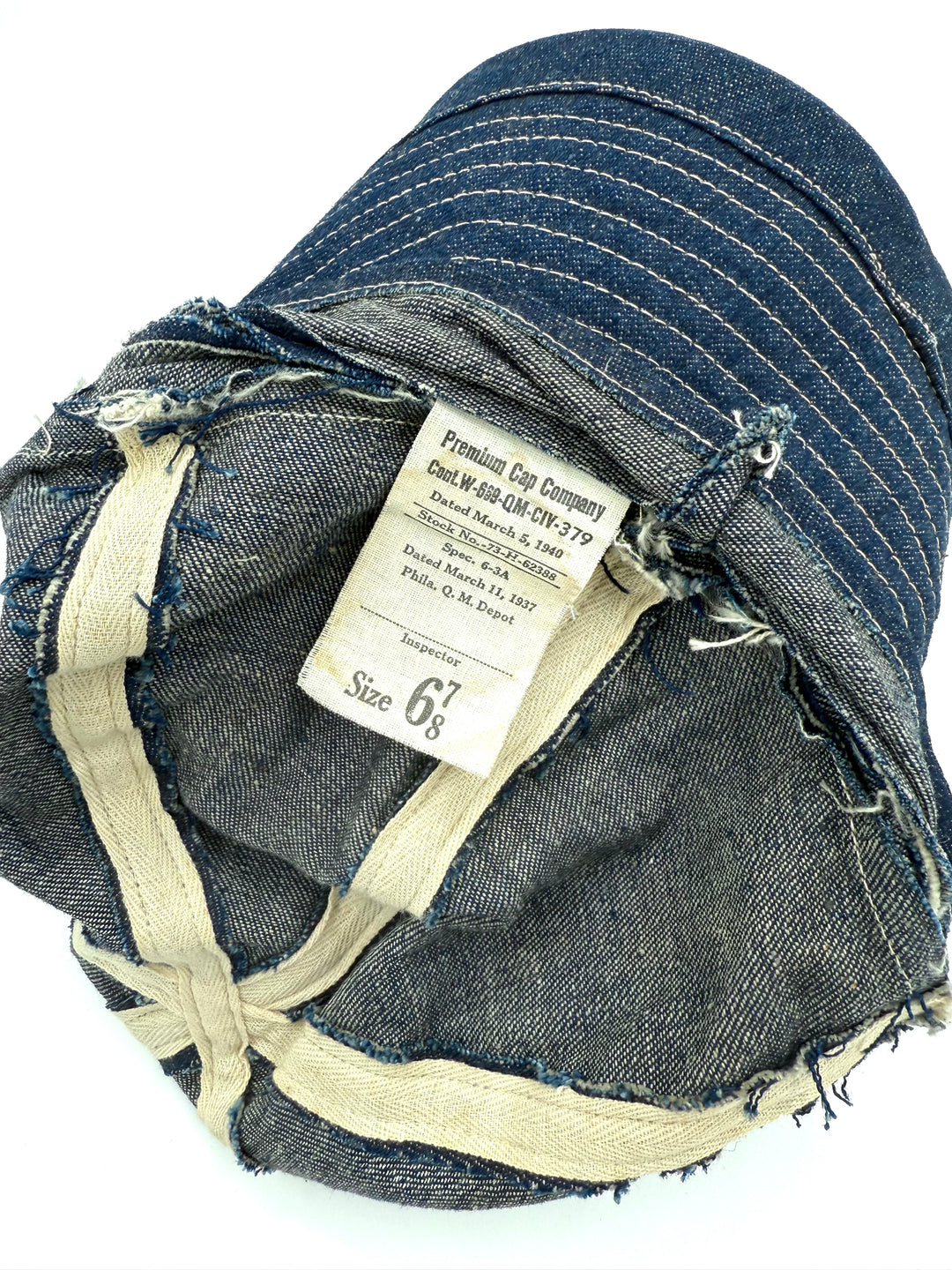 1930's U.S Army Denim Daisy Mae Hat Deadstock.