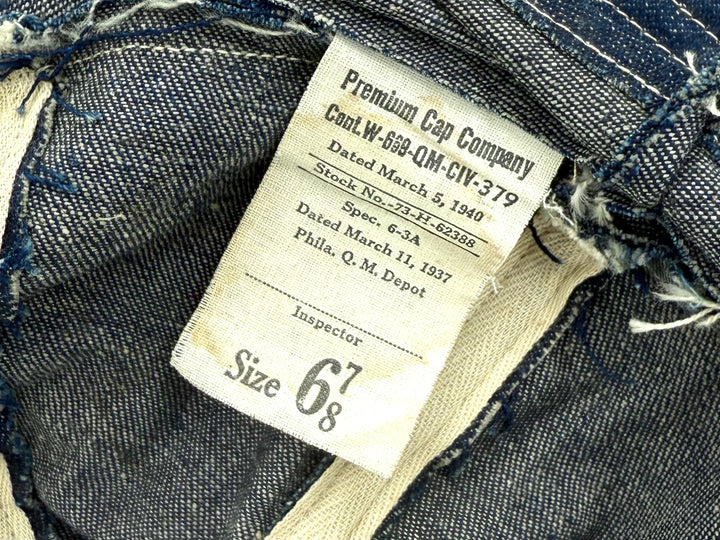 1930's U.S Army Denim Daisy Mae Hat Deadstock.