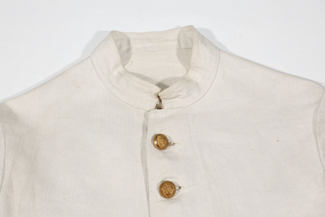 1900's French Army Bourgeron Linen Jacket.