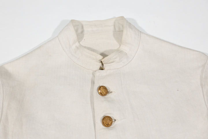 1900's French Army Bourgeron Linen Jacket.