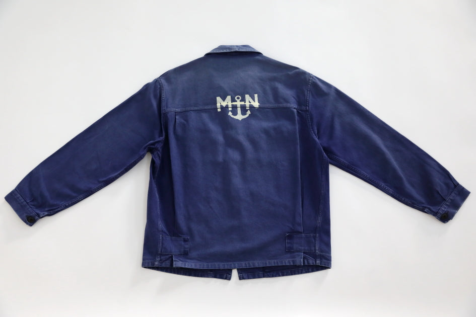 Le Zouave Products French Blue Chore Jacket Marine Nationale. – Le