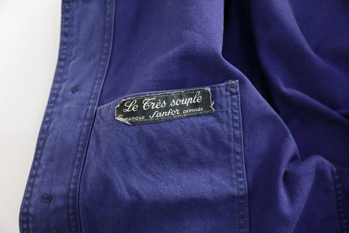 Le Zouave Products French Blue Chore Jacket Marine Nationale.