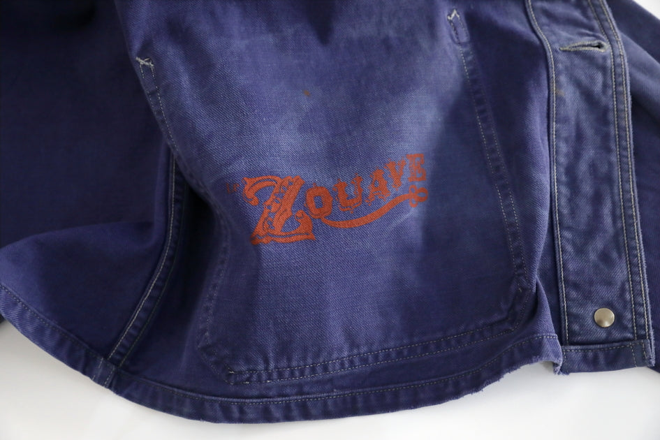 Le Zouave Products French Blue Chore Jacket P.O.W Collection.