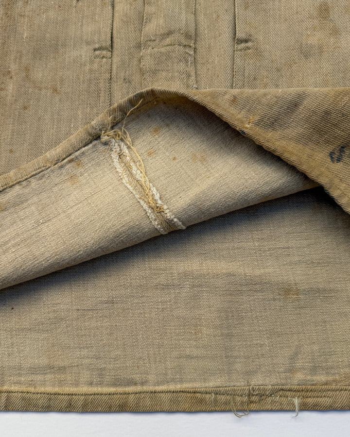 WW1  / 1918 U.S Army Beige Denim Pullover Shirt.