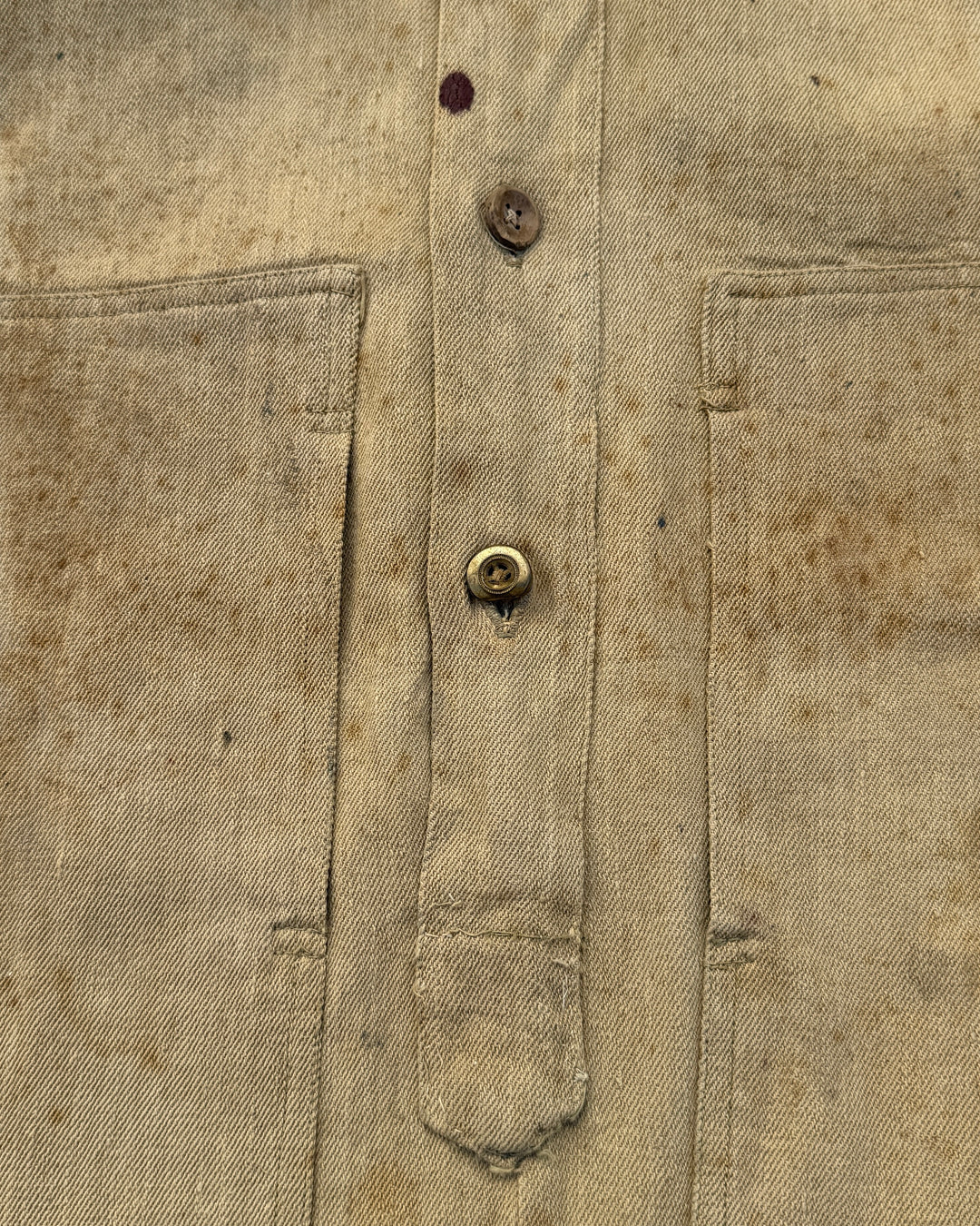 WW1  / 1918 U.S Army Beige Denim Pullover Shirt.