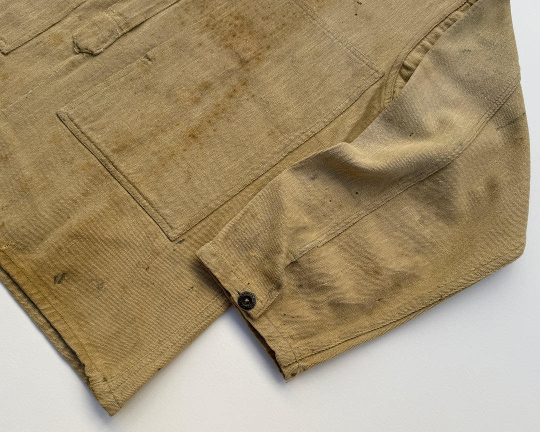 WW1  / 1918 U.S Army Beige Denim Pullover Shirt.