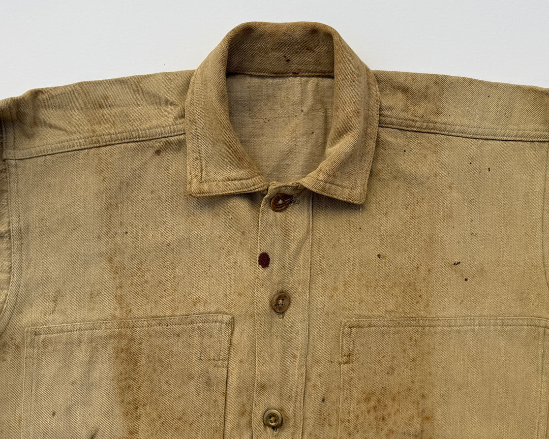 WW1  / 1918 U.S Army Beige Denim Pullover Shirt.
