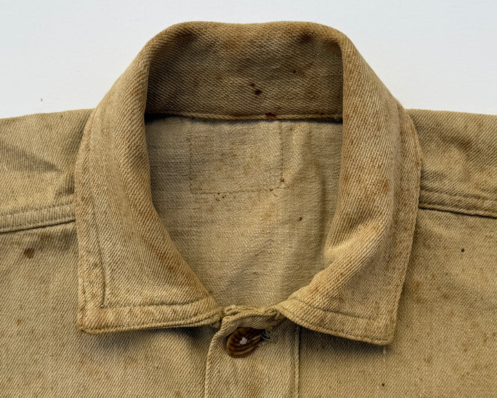 WW1  / 1918 U.S Army Beige Denim Pullover Shirt.