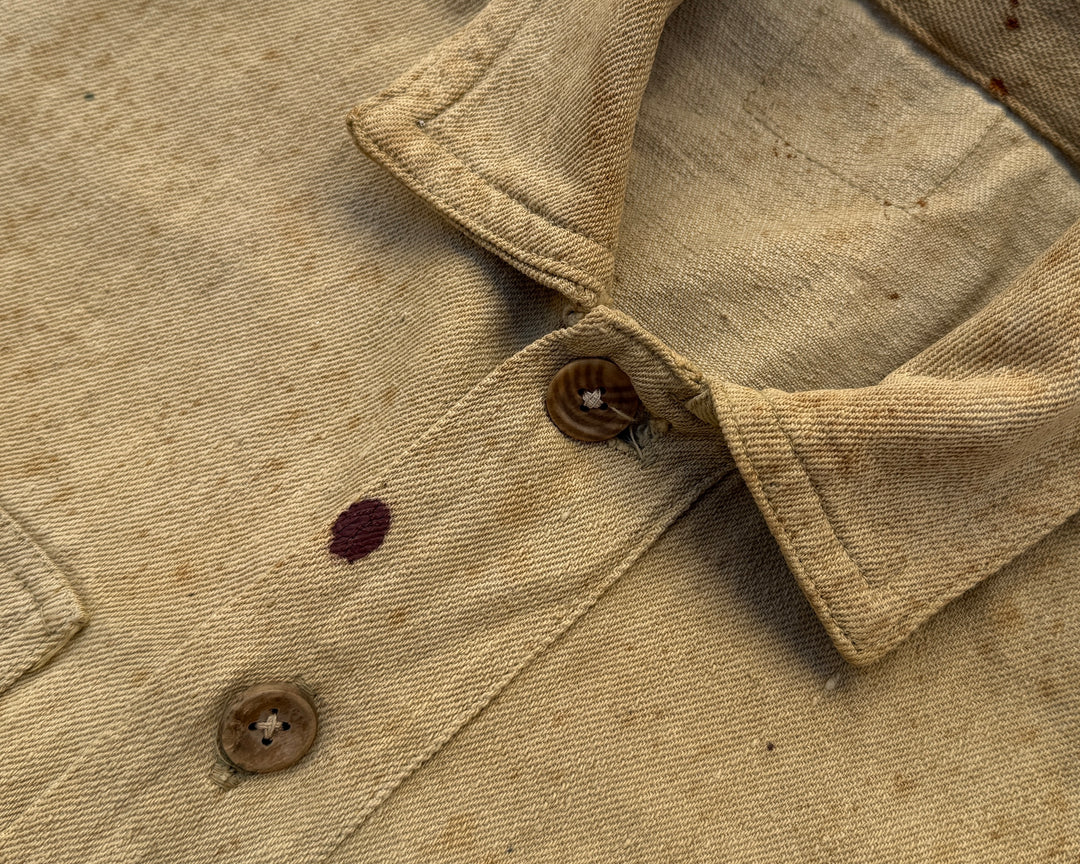 WW1  / 1918 U.S Army Beige Denim Pullover Shirt.