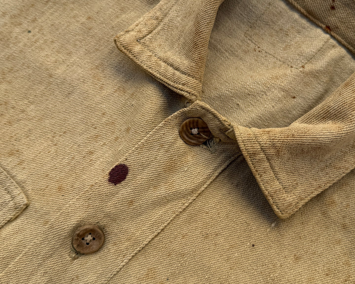 WW1  / 1918 U.S Army Beige Denim Pullover Shirt.