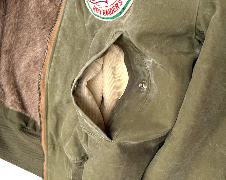 WW2 U.S Army Air Force B-15 Flight Jacket Red Raiders Patched & Blood Chit.