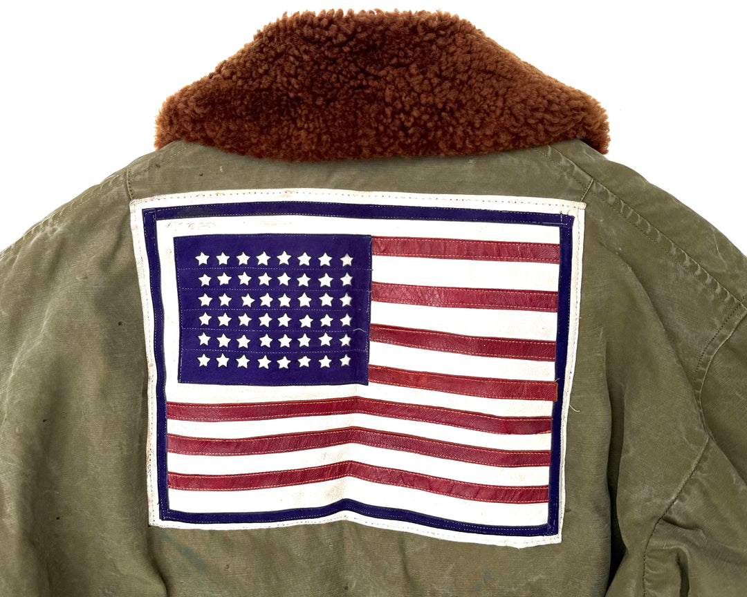 WW2 U.S Army Air Force B-15 Flight Jacket Red Raiders Patched & Blood Chit.