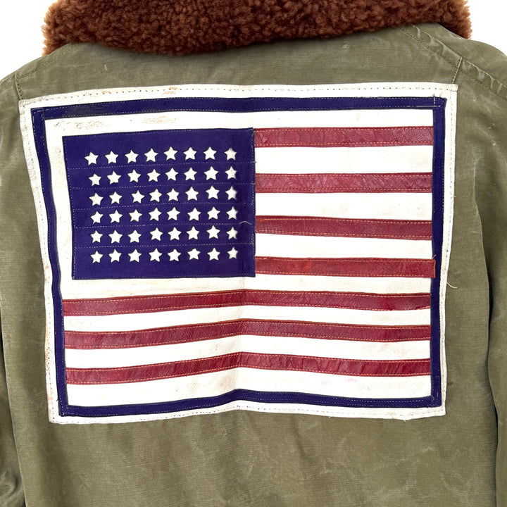 WW2 U.S Army Air Force B-15 Flight Jacket Red Raiders Patched & Blood Chit.