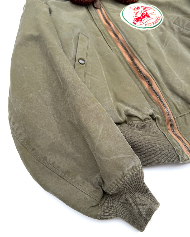 WW2 U.S Army Air Force B-15 Flight Jacket Red Raiders Patched & Blood Chit.