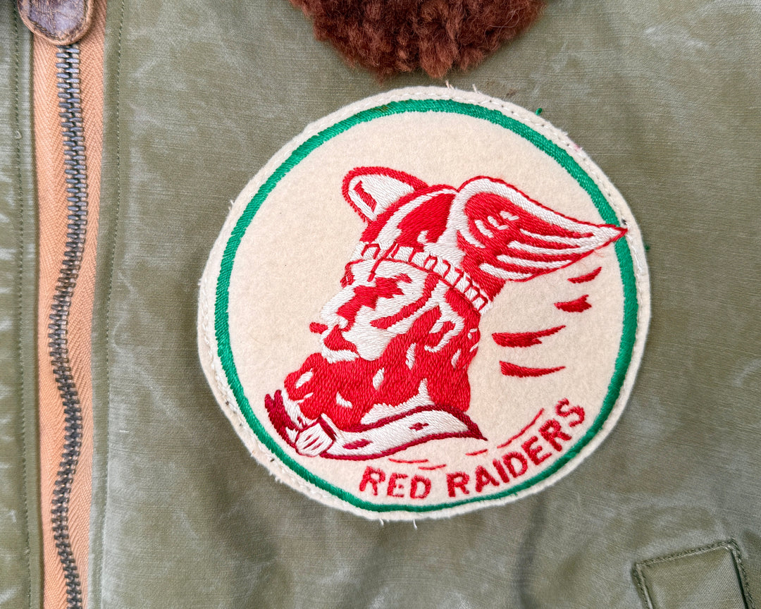 WW2 U.S Army Air Force B-15 Flight Jacket Red Raiders Patched & Blood Chit.