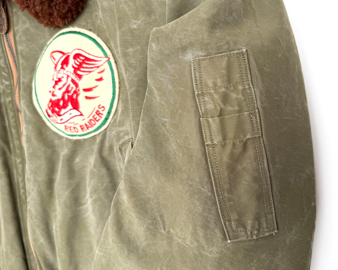 WW2 U.S Army Air Force B-15 Flight Jacket Red Raiders Patched & Blood Chit.
