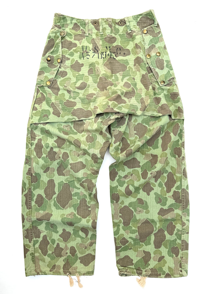 WW2 USMC P-1944 Camouflage Trousers With Stencils.