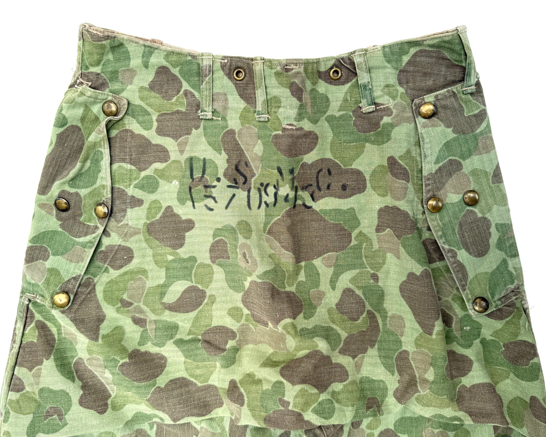 WW2 USMC P-1944 Camouflage Trousers With Stencils.