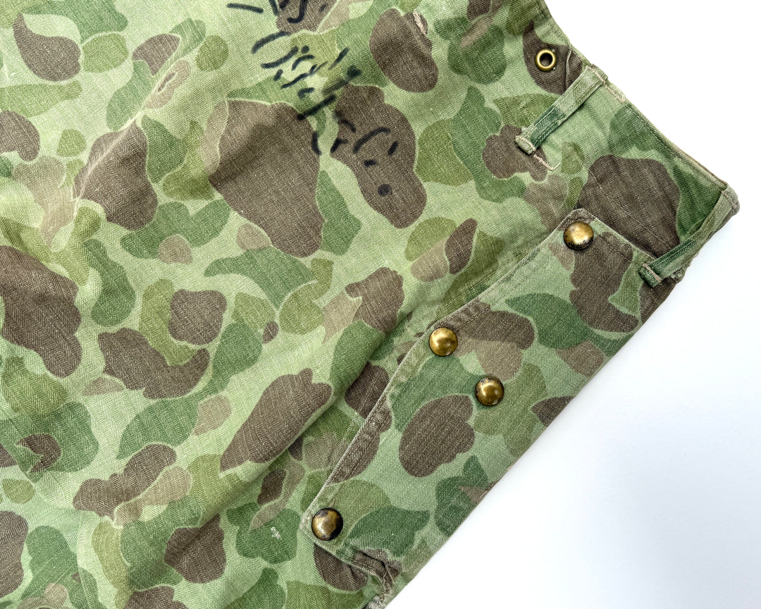 WW2 USMC P-1944 Camouflage Trousers With Stencils.