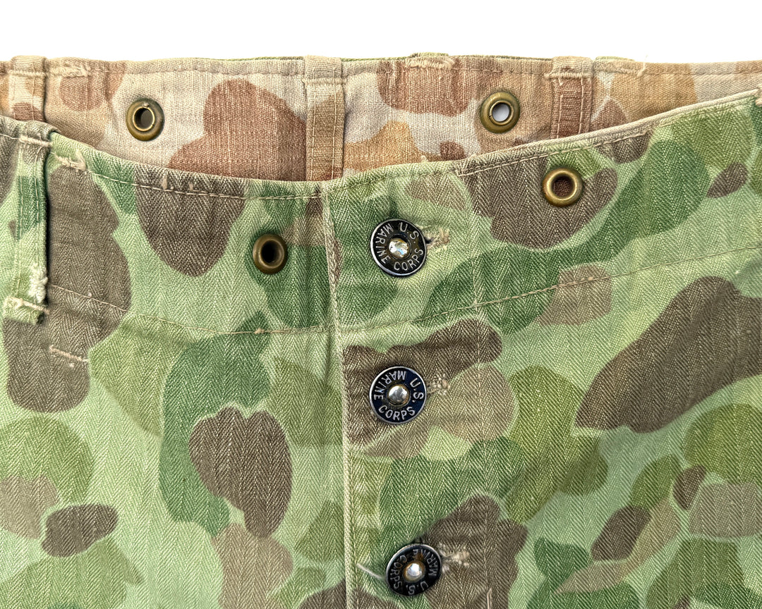 WW2 USMC P-1944 Camouflage Trousers With Stencils.