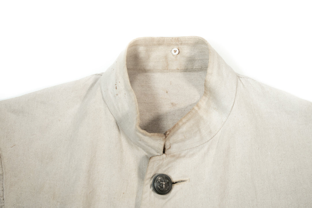 1900's French Army Bourgeron Linen Jacket.