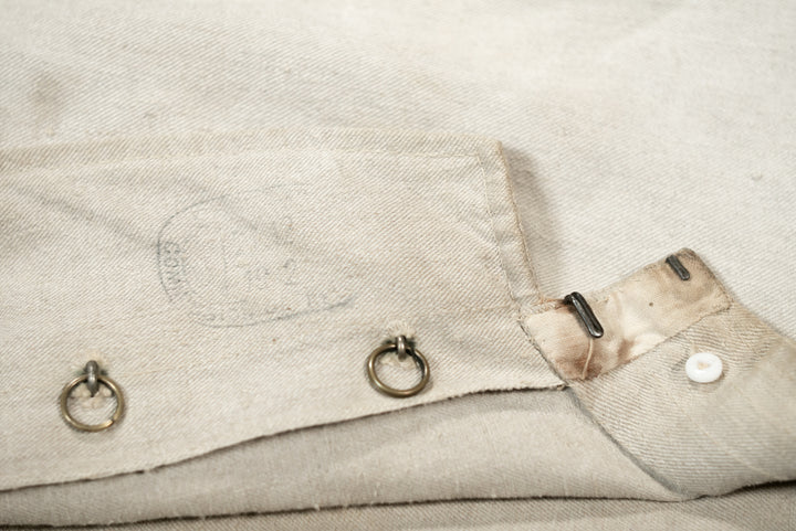 1900's French Army Bourgeron Linen Jacket.