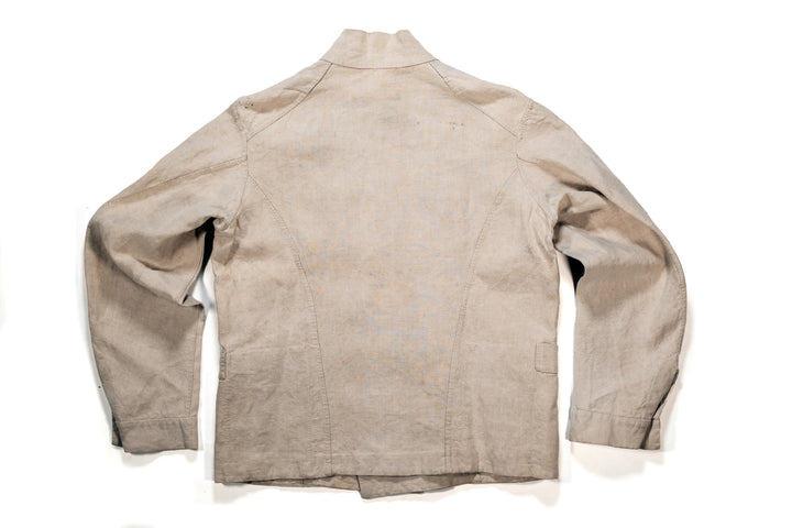 Rare 1890's French Military Exercise Jacket Linen Double Breasted.