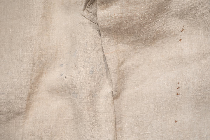 Rare 1890's French Military Exercise Jacket Linen Double Breasted.