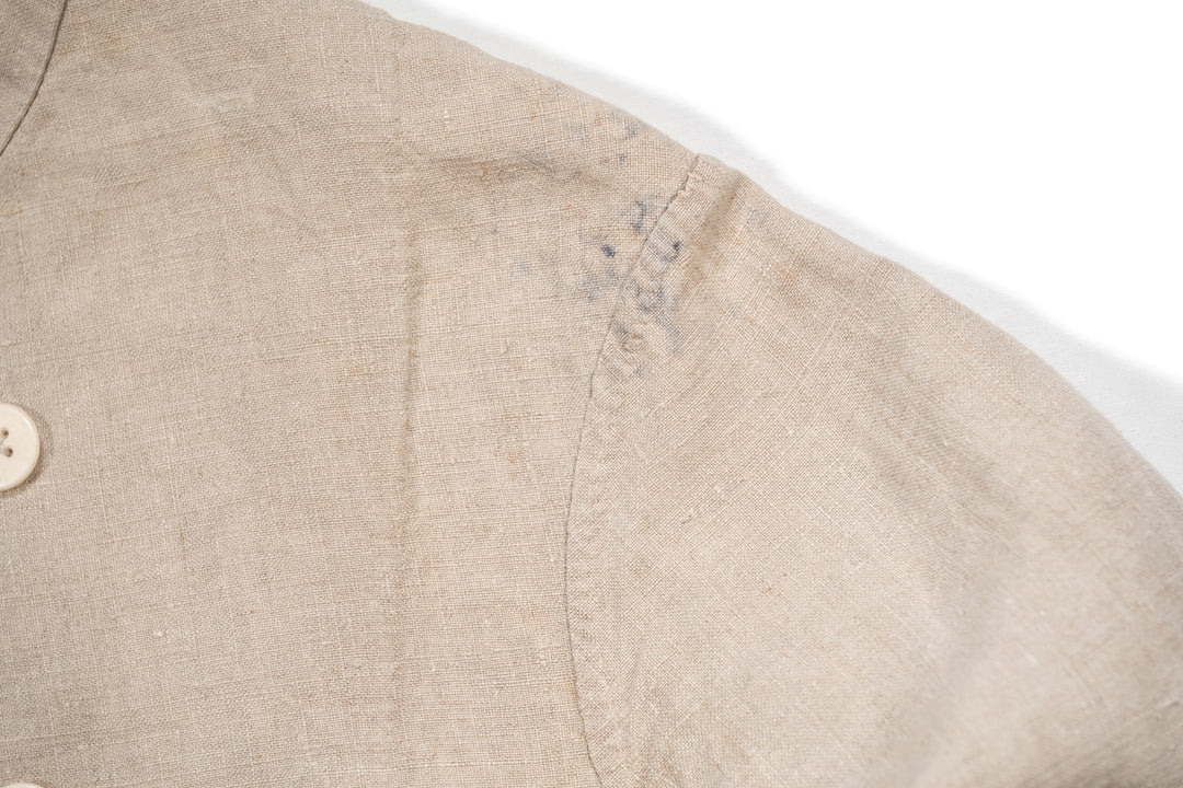 Rare 1890's French Military Exercise Jacket Linen Double Breasted.