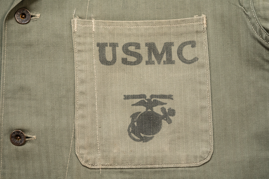 WW2 USMC P-1941 HBT Jacket Named.