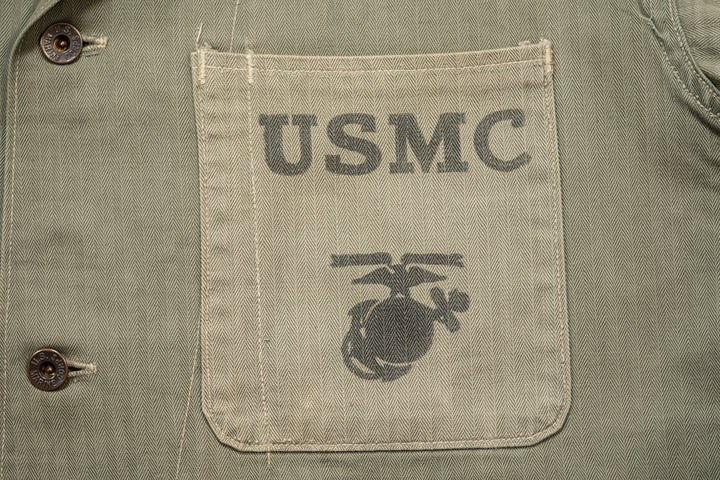 WW2 USMC P-1941 HBT Jacket Named.