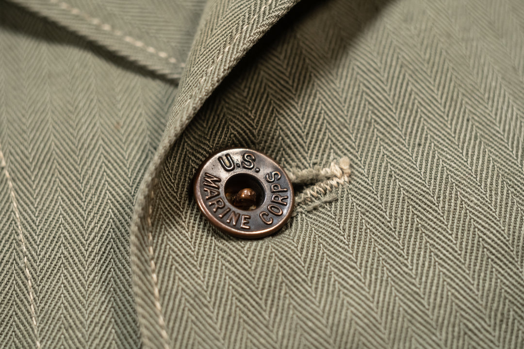 WW2 USMC P-1941 HBT Jacket Named.