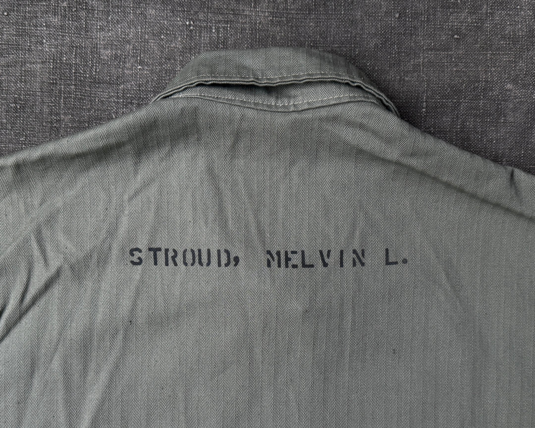 WW2 USMC P-1941 HBT Jacket Named STROUD, MELVIN L.
