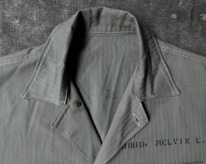 WW2 USMC P-1941 HBT Jacket Named STROUD, MELVIN L.