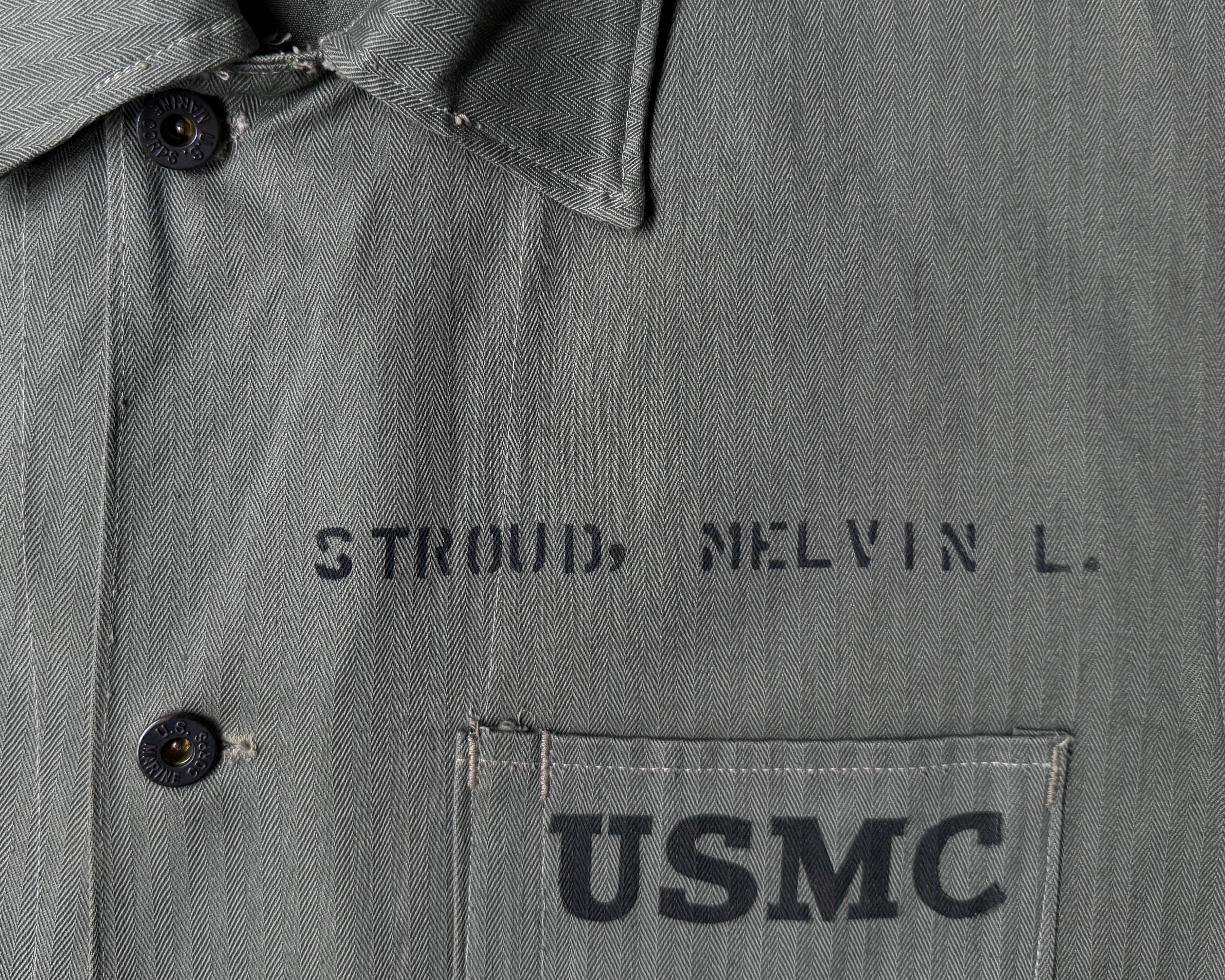 WW2 USMC P-1941 HBT Jacket Named STROUD, MELVIN L. – Le Zouave Shop